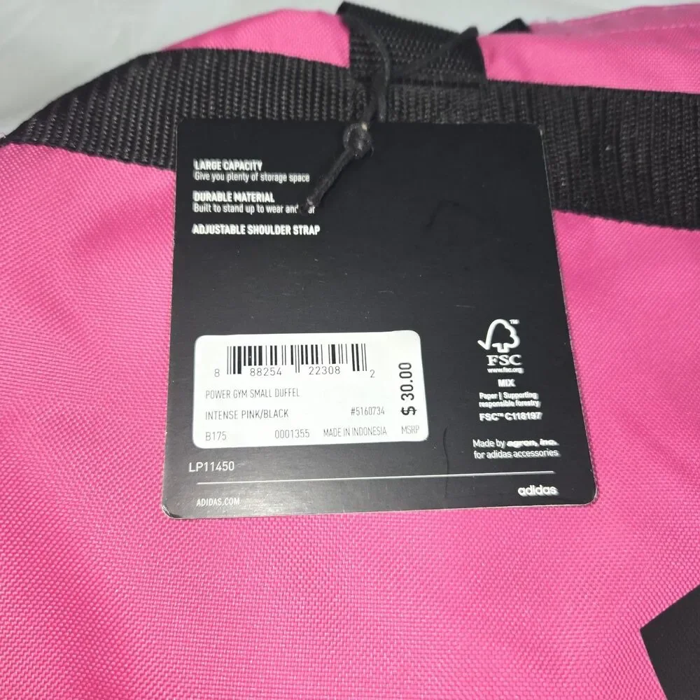 Adidas Diablo Small Duffel Bag Pink Black Gym Travel Bag NWT